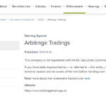 Arbitrage Tradings scam warning