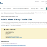 Binary Trade Elite scam warning