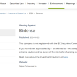 Bintense scam warning