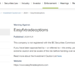 Easyfxtradeoptions scam warning