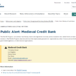 Medieval Credit Bank scam warning