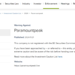 Paramountpeak scam warning