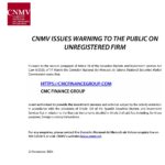 CMC Finance group CNMV Scam Warning